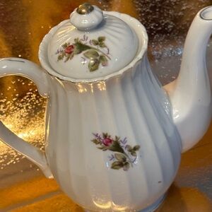 Floral White Porcelain Teapot